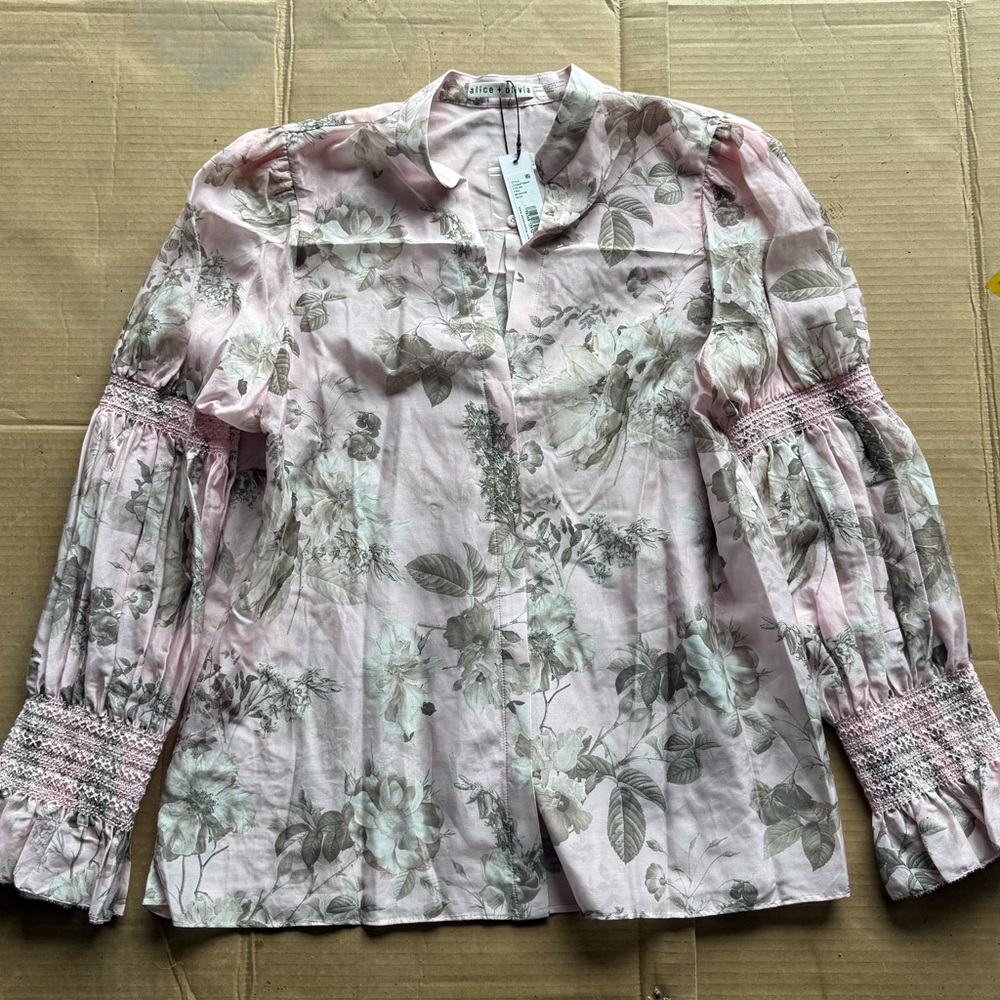 Alice and Olivia Floral Pink Blouse